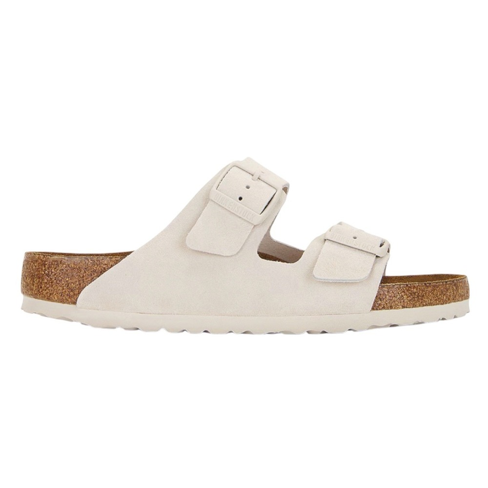 BIRKENSTOCK ARIZONA BS SOFT FOOTBED Modern SUEDE ANTIQUE WHITE Size 10 Men's